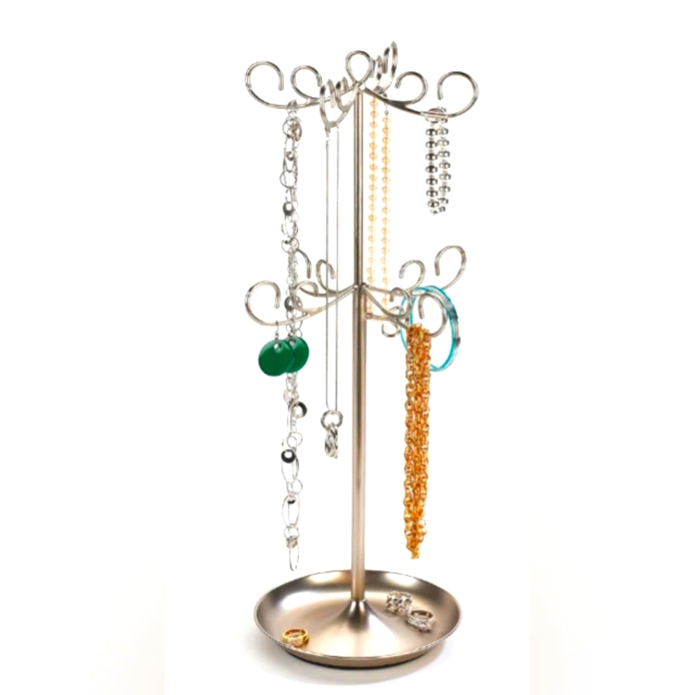 Umbra Joel Yatscoff Telescopic Jewelry Tree Holder Hanger Display with Tray